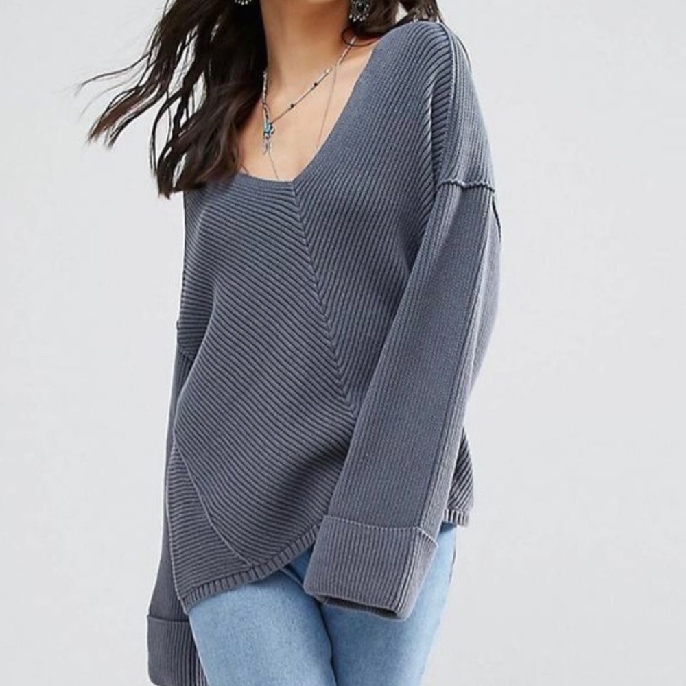 Free People La Brea V-Neck Sweater
